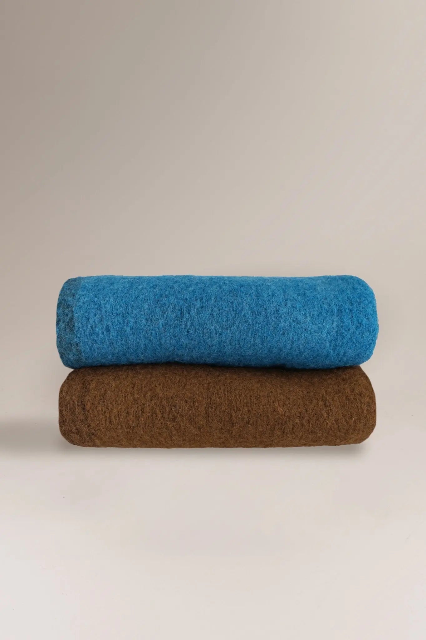 Wool Blanket No. 83 Coffee/Blue | Home Textiles | Moismont