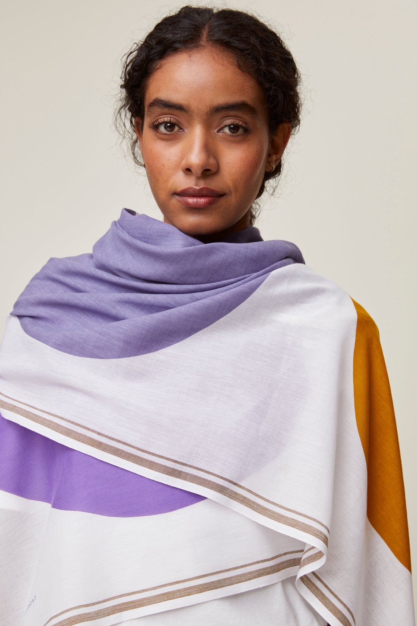 Cotton scarf N°727 Violet | Women | Moismont