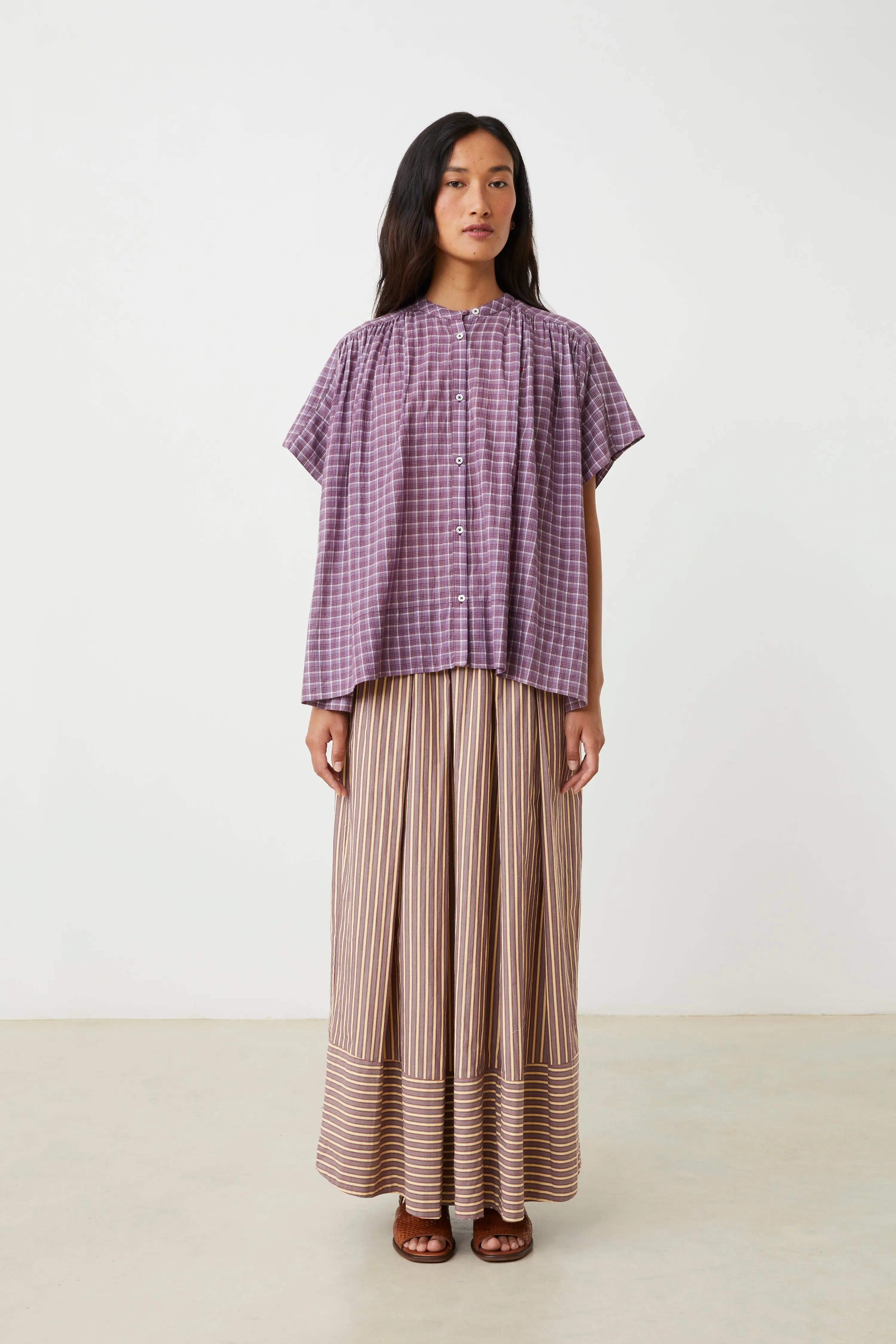 Max Shirt No. 775 Messenger Checks Amethyst - Moismont