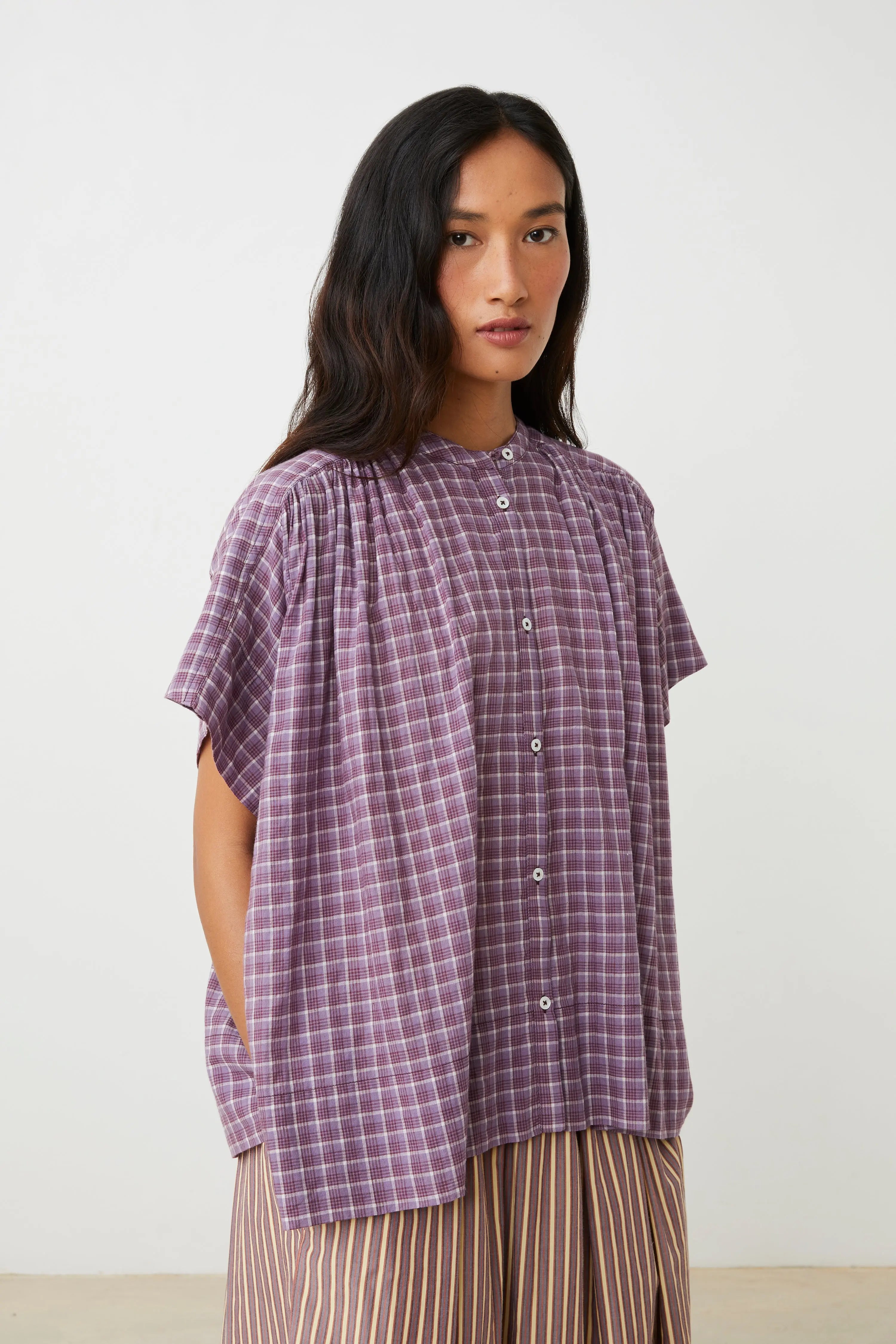 Max Shirt No. 775 Messenger Checks Amethyst - Moismont