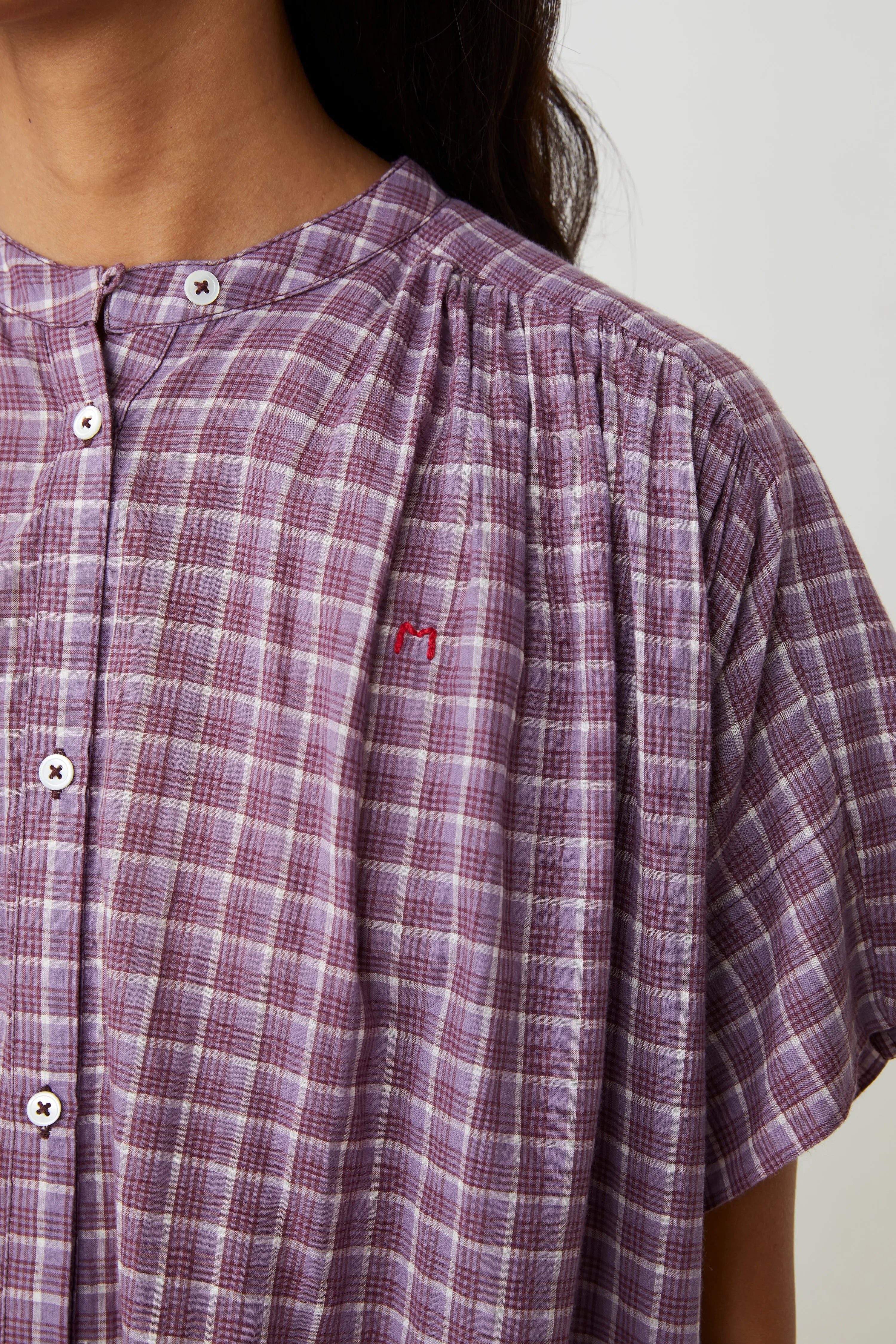 Max Shirt No. 775 Messenger Checks Amethyst - Moismont