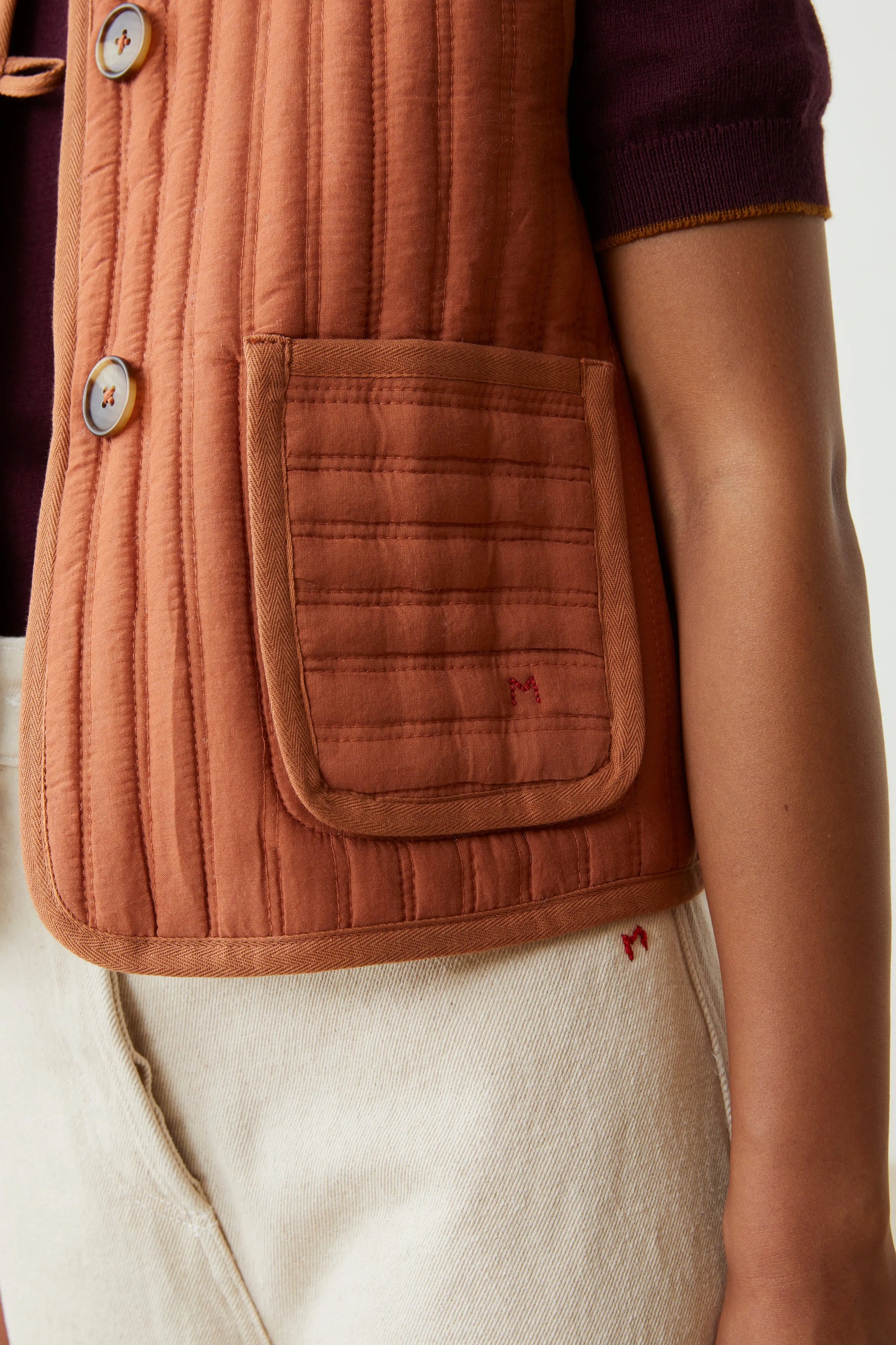 Gilet Annie N°828 Secret Checks Mineral