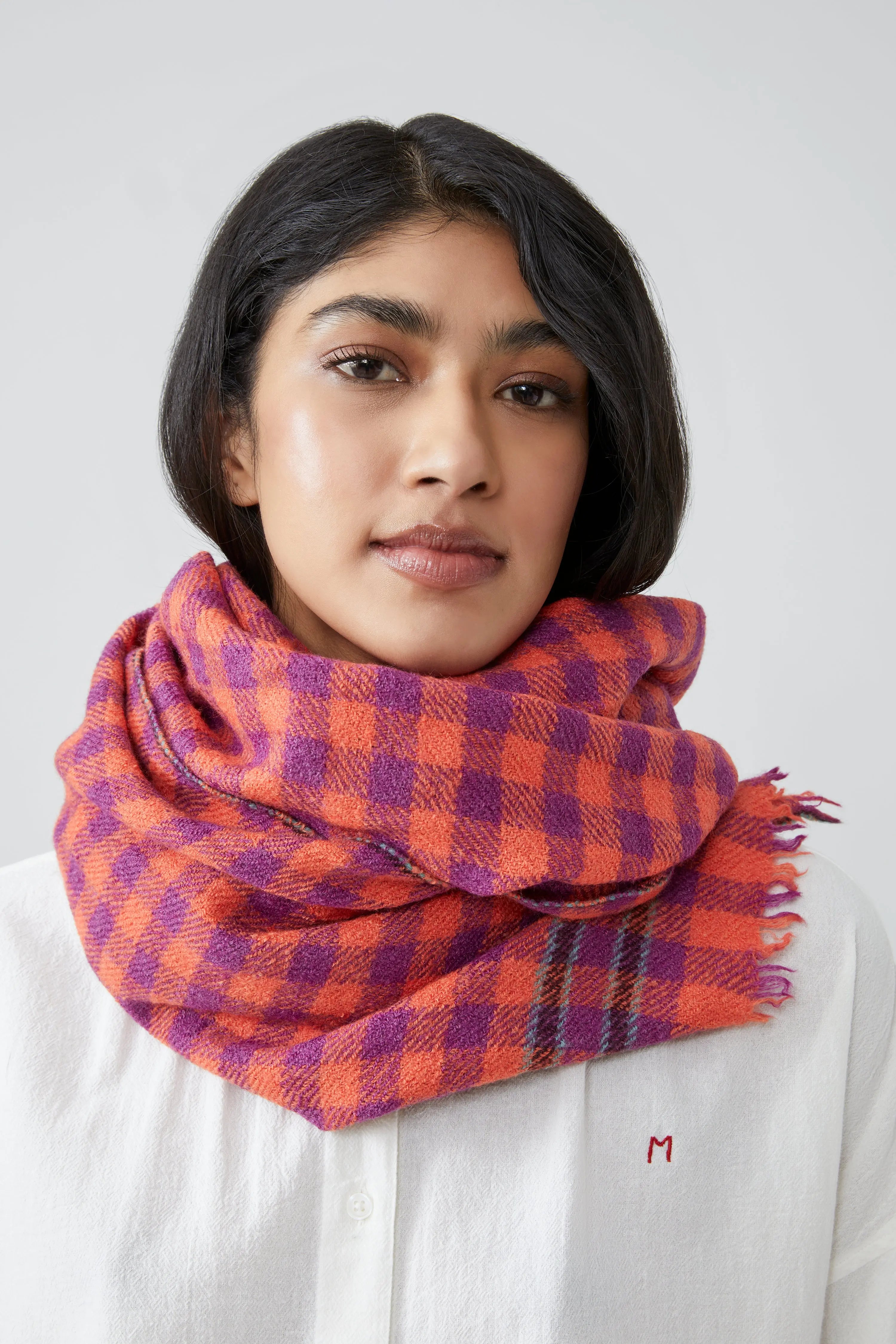 新品【Moismont モアモン】シルク混 ストール 格子 トゥモローランド購入 セール】【MOISMONT / モワモン】 Foulard（ストール/ショール
