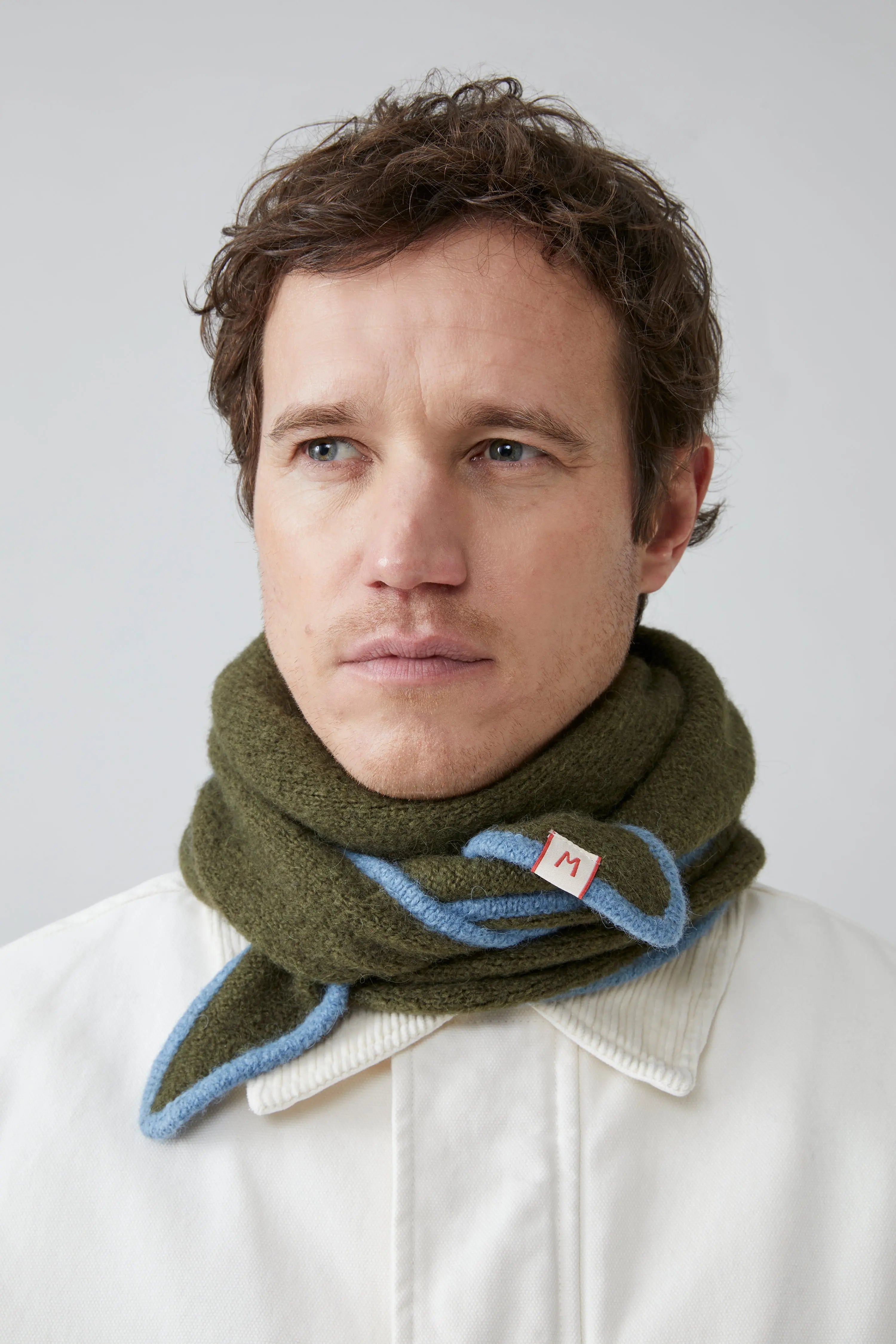 IENA TWW BLANKET MUFFLER C/W  カシミア混 グリーン WAKKA イージーマフラー ウール モスグリーン | 【公式】工房織座