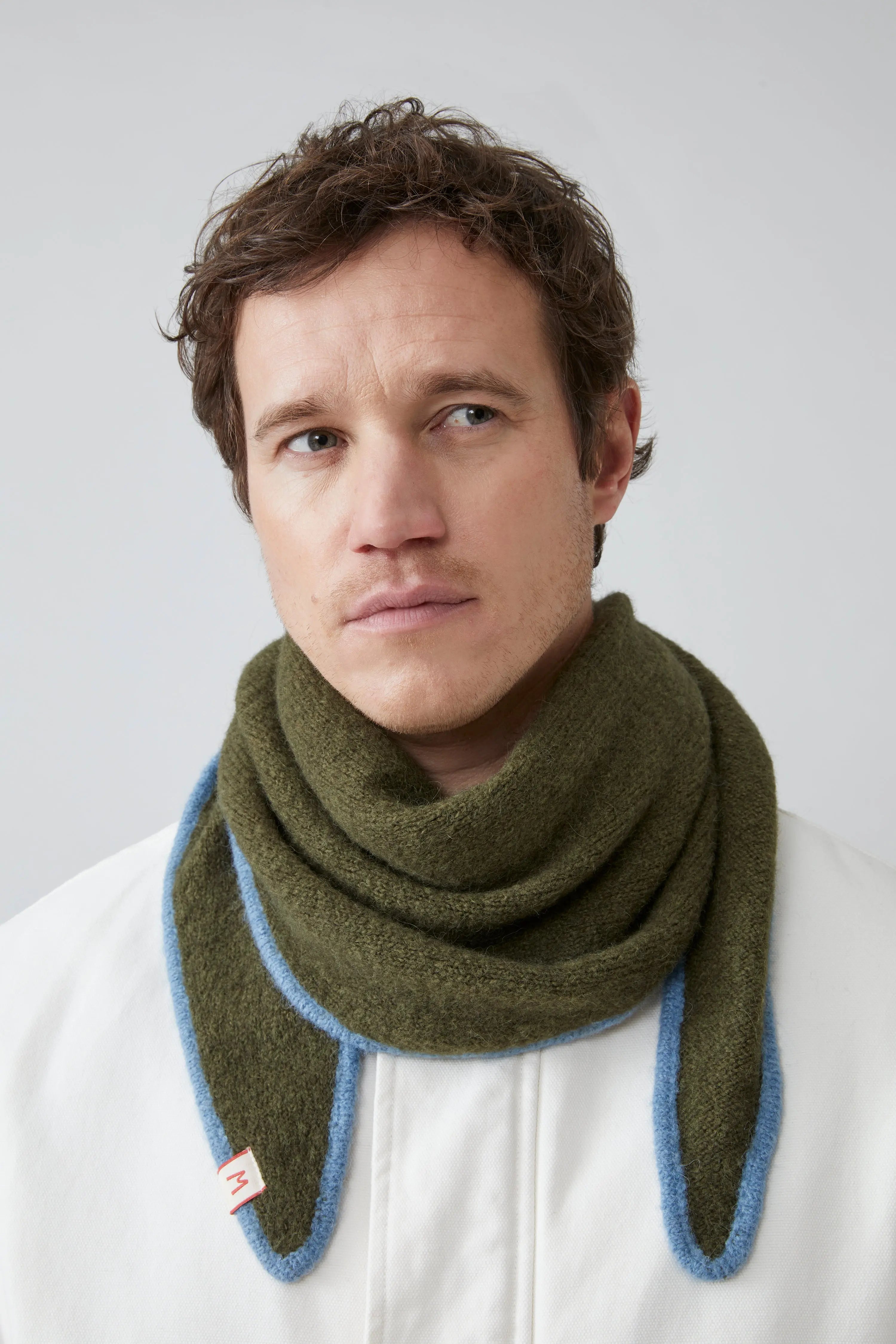 Elly Scarf N°218 | Green and Blue | Alpaca | Moismont