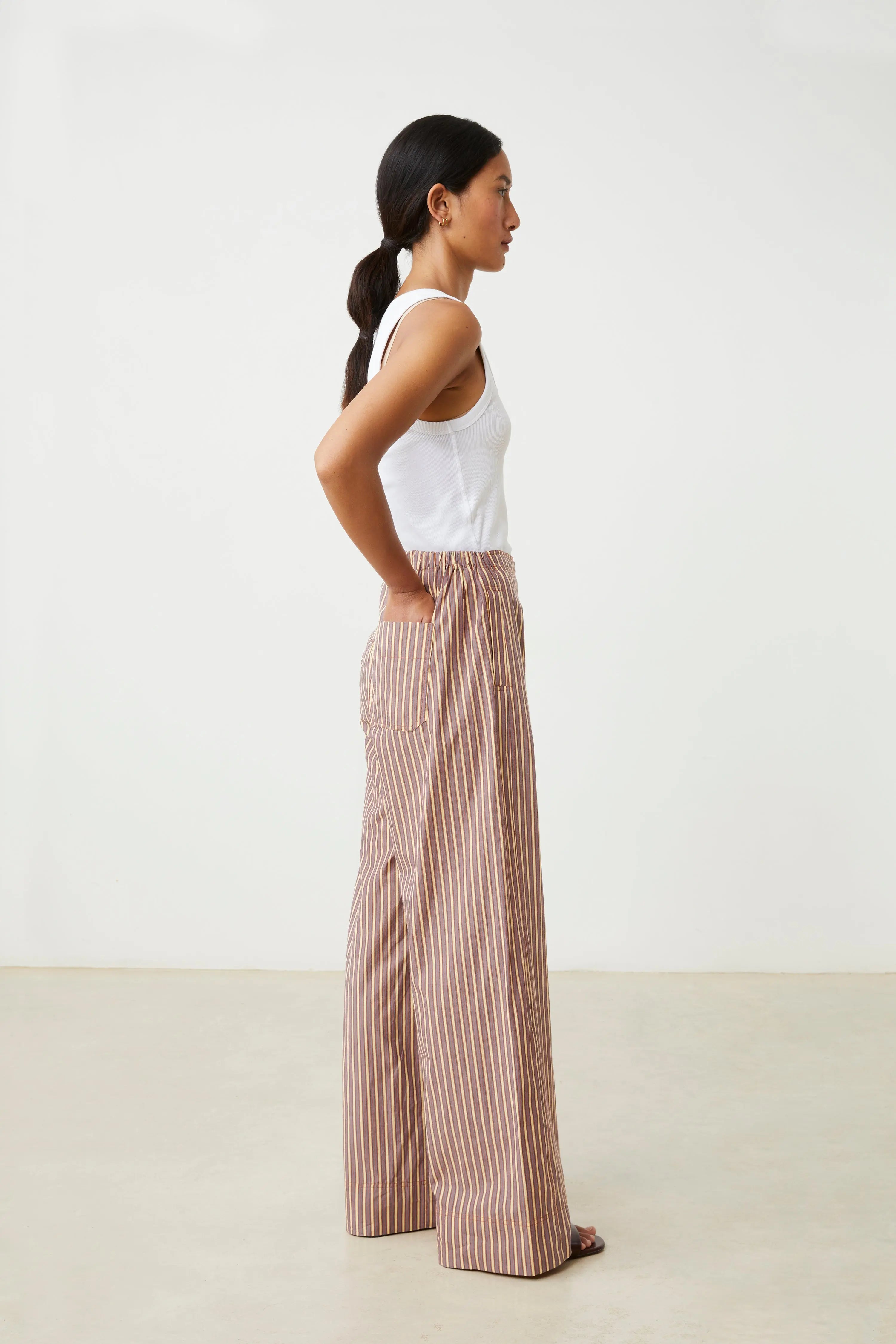 パンツ saison widePT/warm maison de dolce Pants June N°834 Pop Stripes Garnet - Moismont