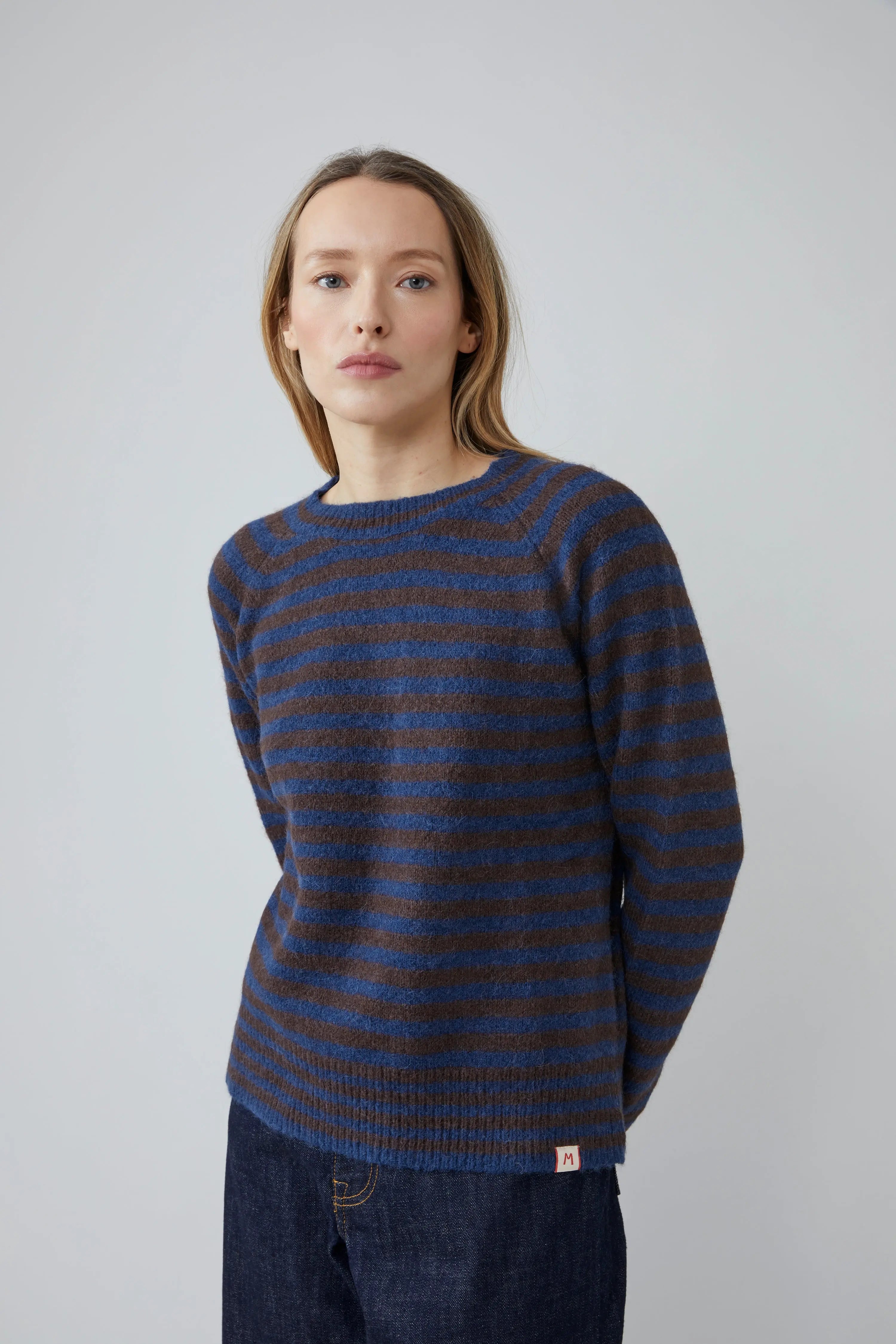 Helena Sweater N°214 | Indigo Striped | Wool | Women's Fashion