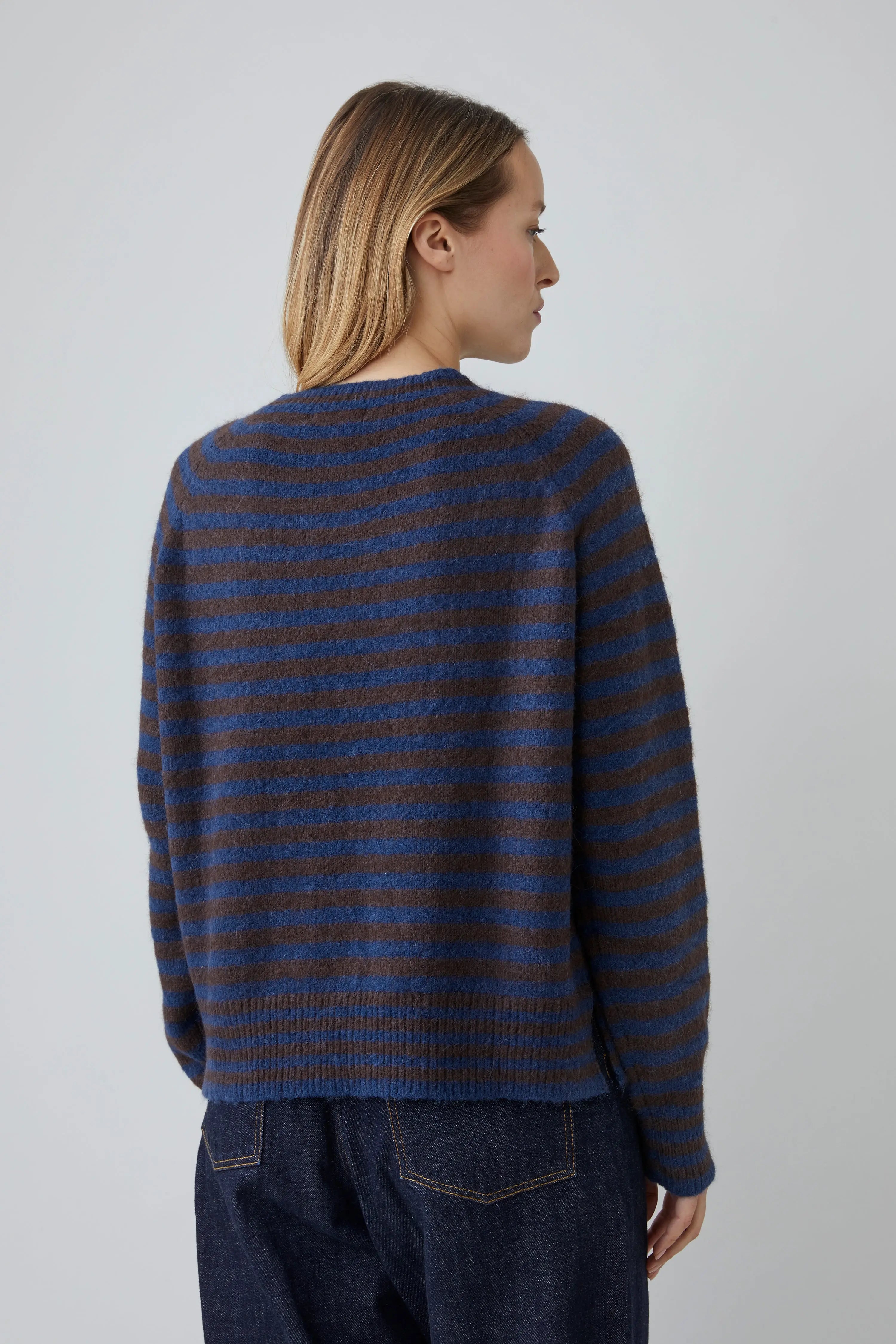 Helena Sweater N°214 | Indigo Striped | Wool | Women's Fashion