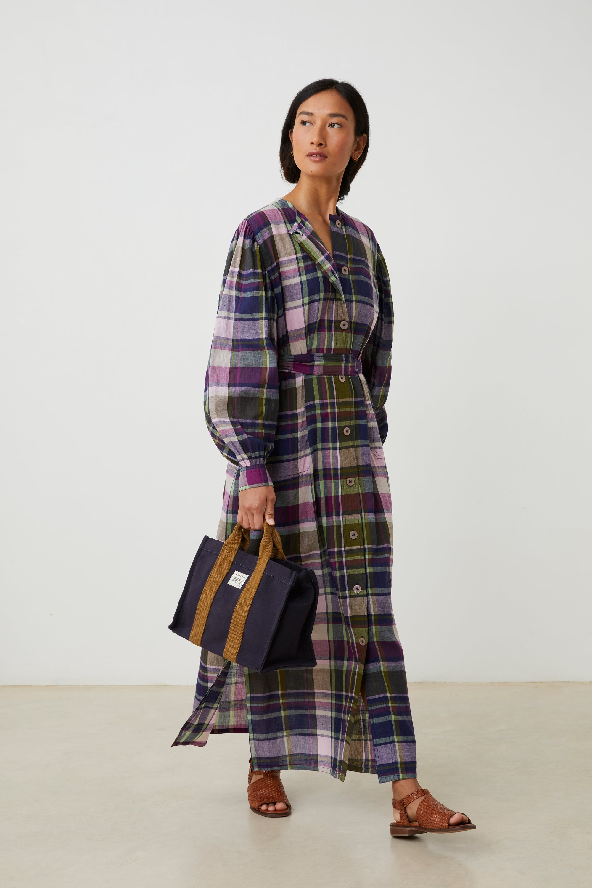 Mini Shopping Bag No.45 Canva Navy Blue