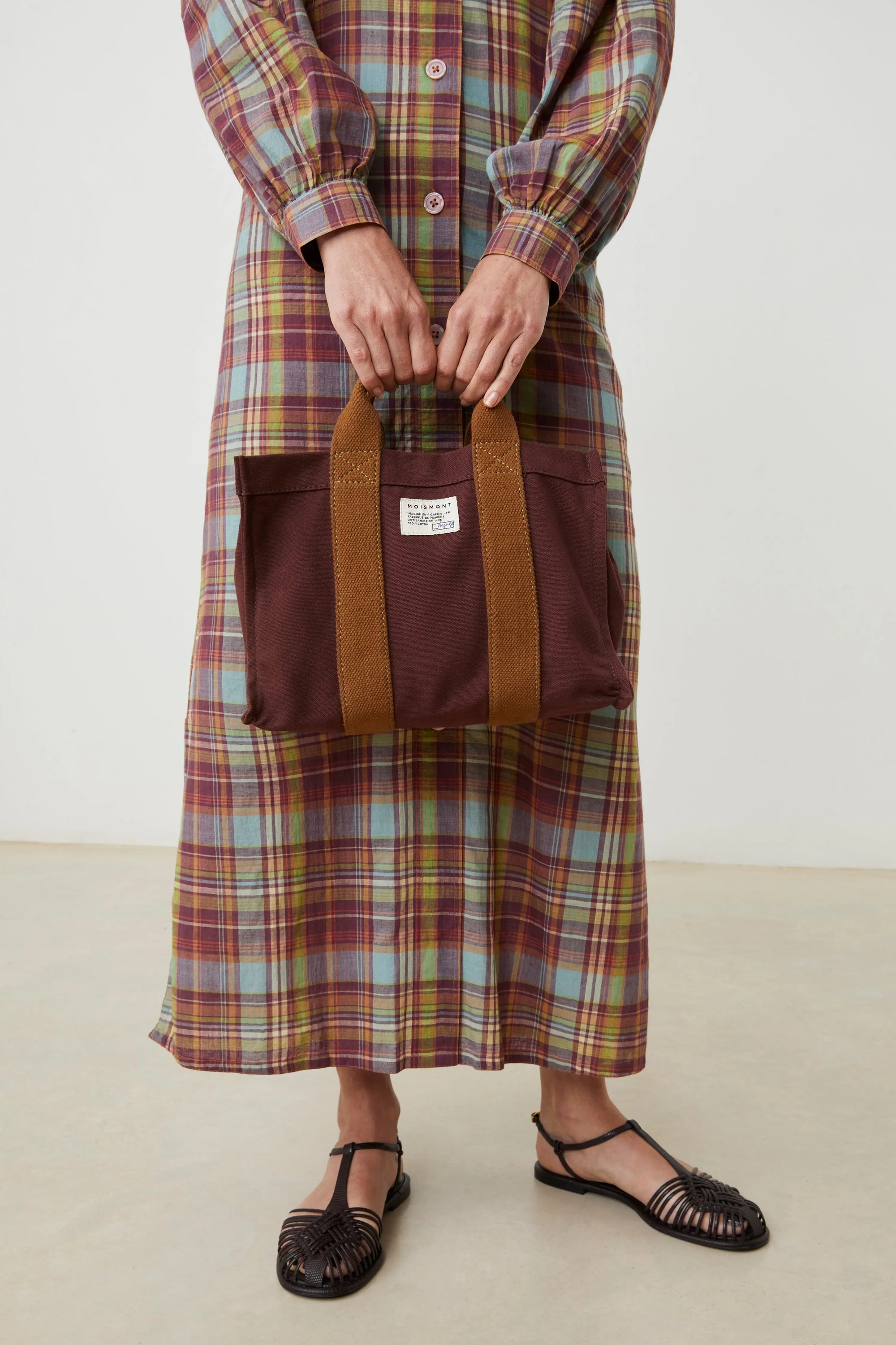 Mini tote bag N°45 Canvas Garnet