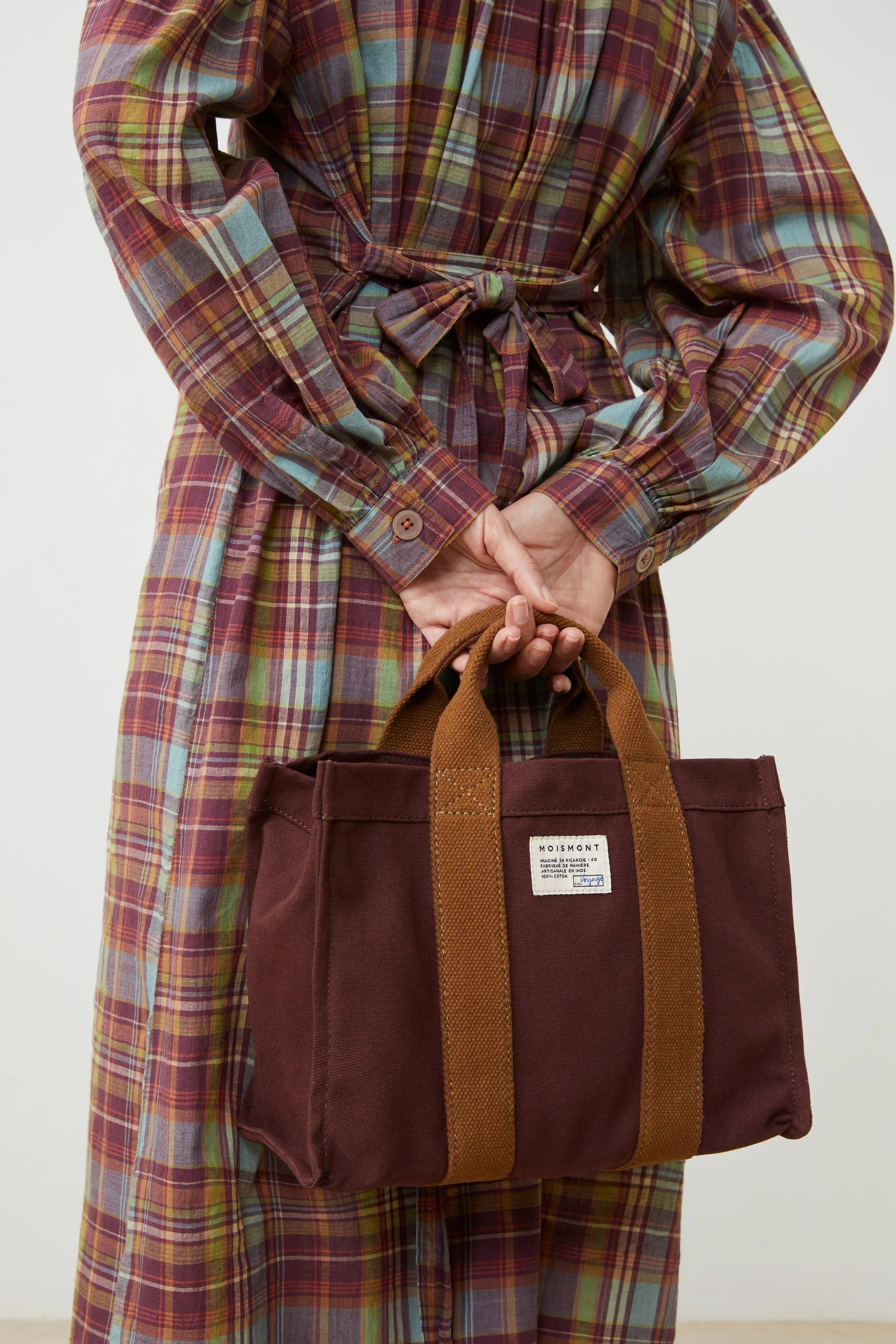 Mini tote bag N°45 Canvas Garnet