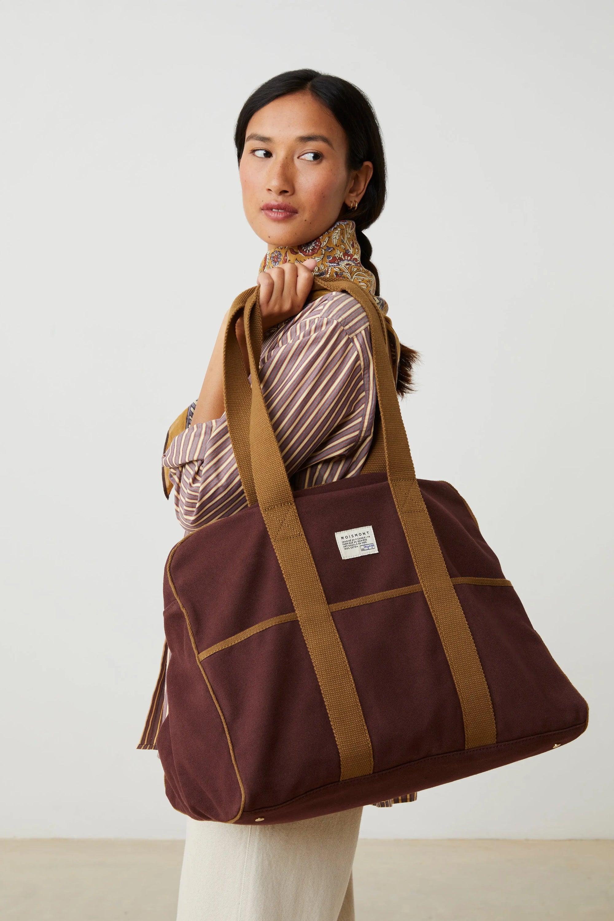 Large weekend bag N°48 Canvas Garnet