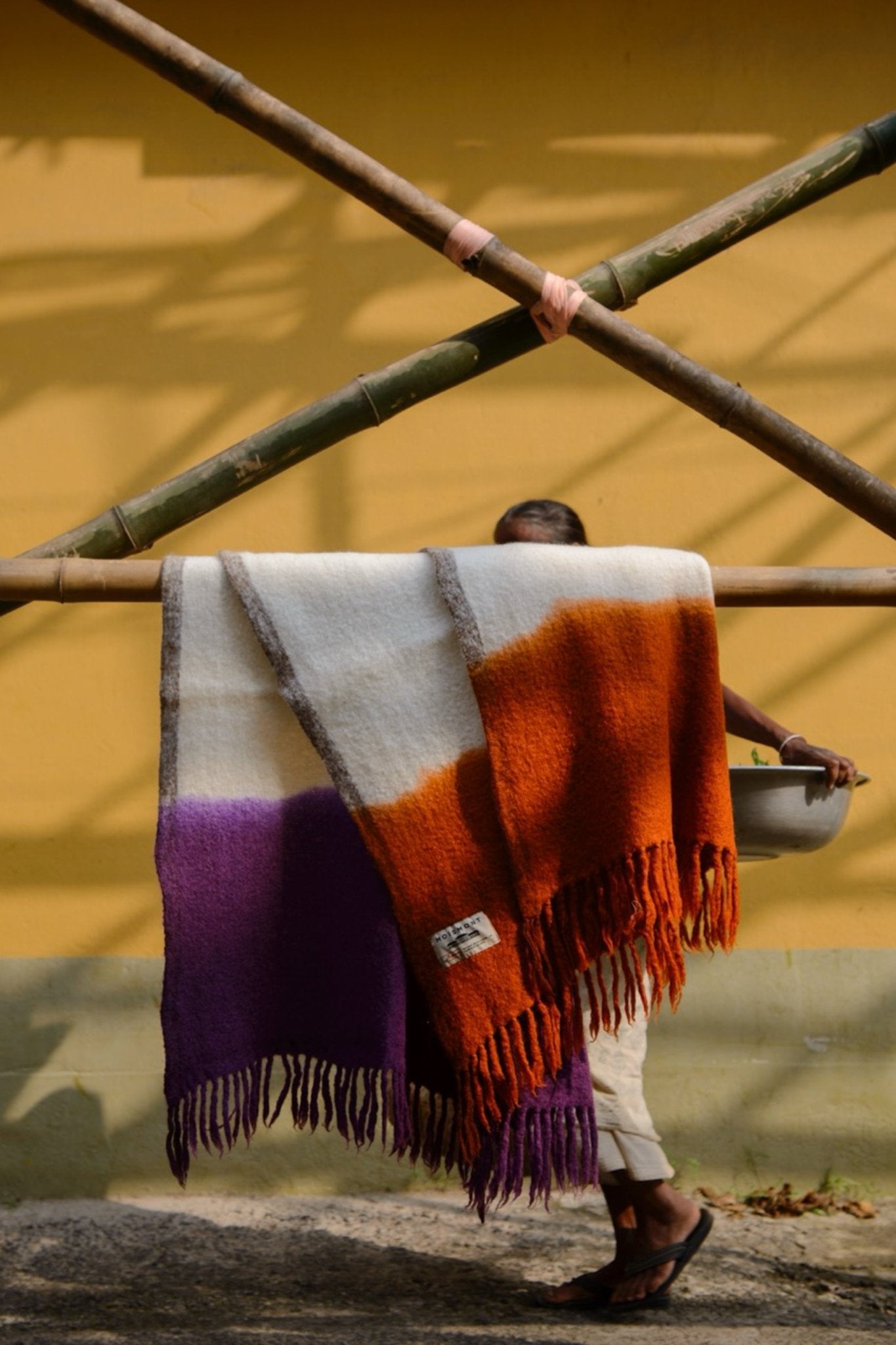 Plaid Laine N°83 Terracotta/Violette - Moismont