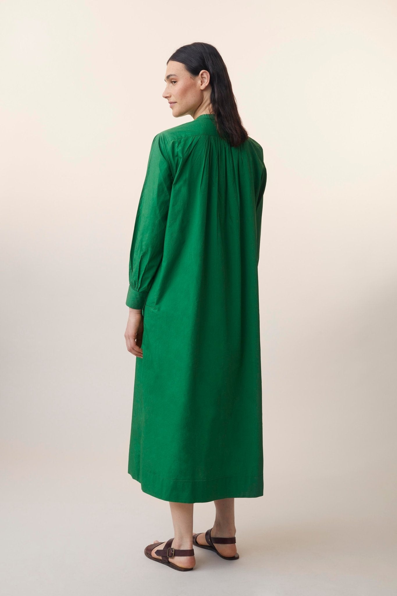 Robe Chloé N°785 Poplin Bottle Green - Moismont