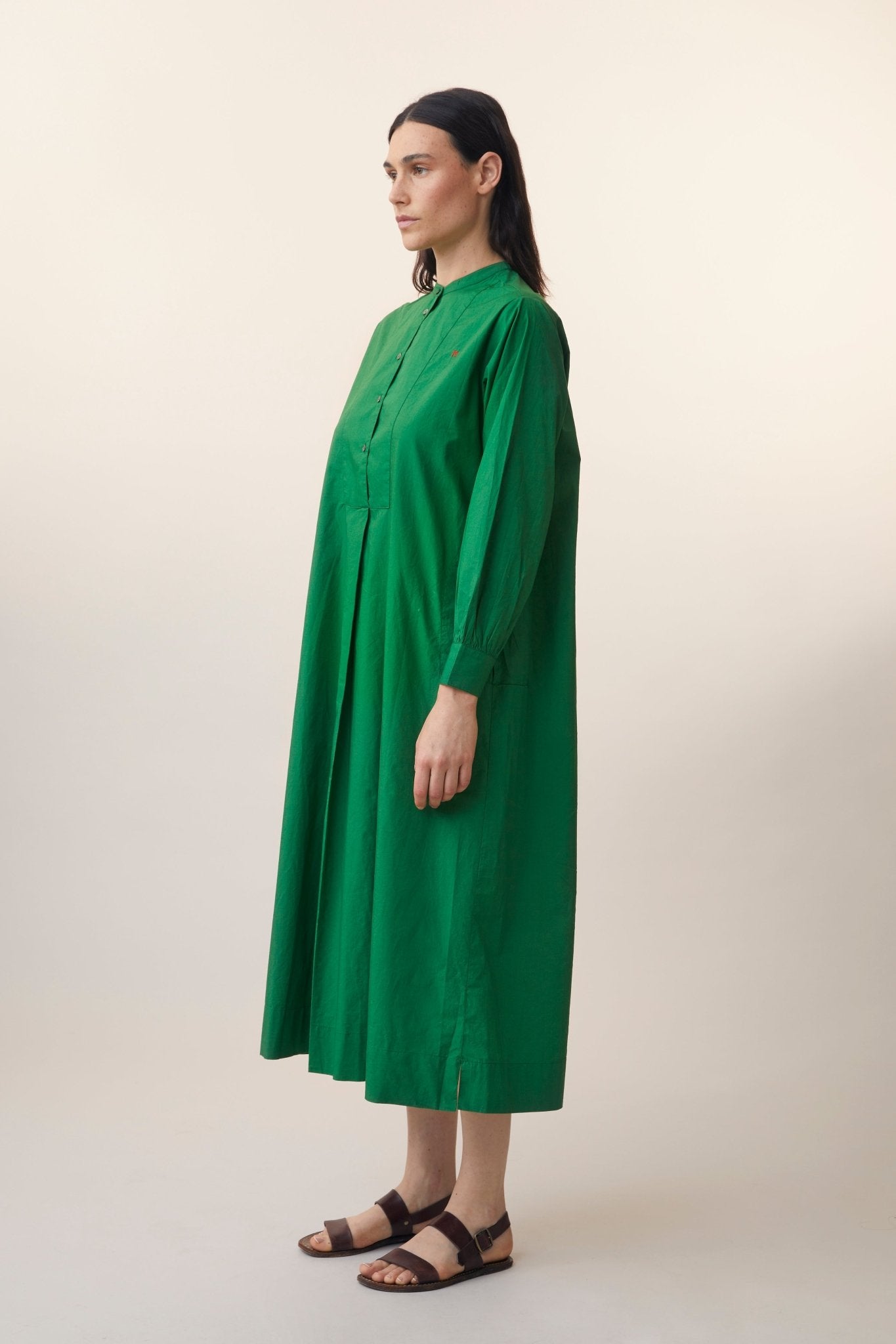 Robe Chloé N°785 Poplin Bottle Green - Moismont