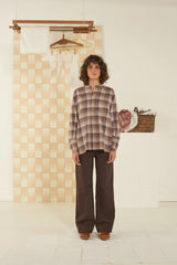 Blouse Nina N°707 Checks Verone Violette - Moismont
