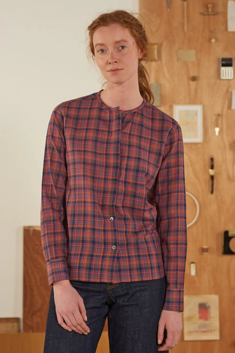 Chemise Lucia N°706 Checks Chenai Indian Red - Moismont