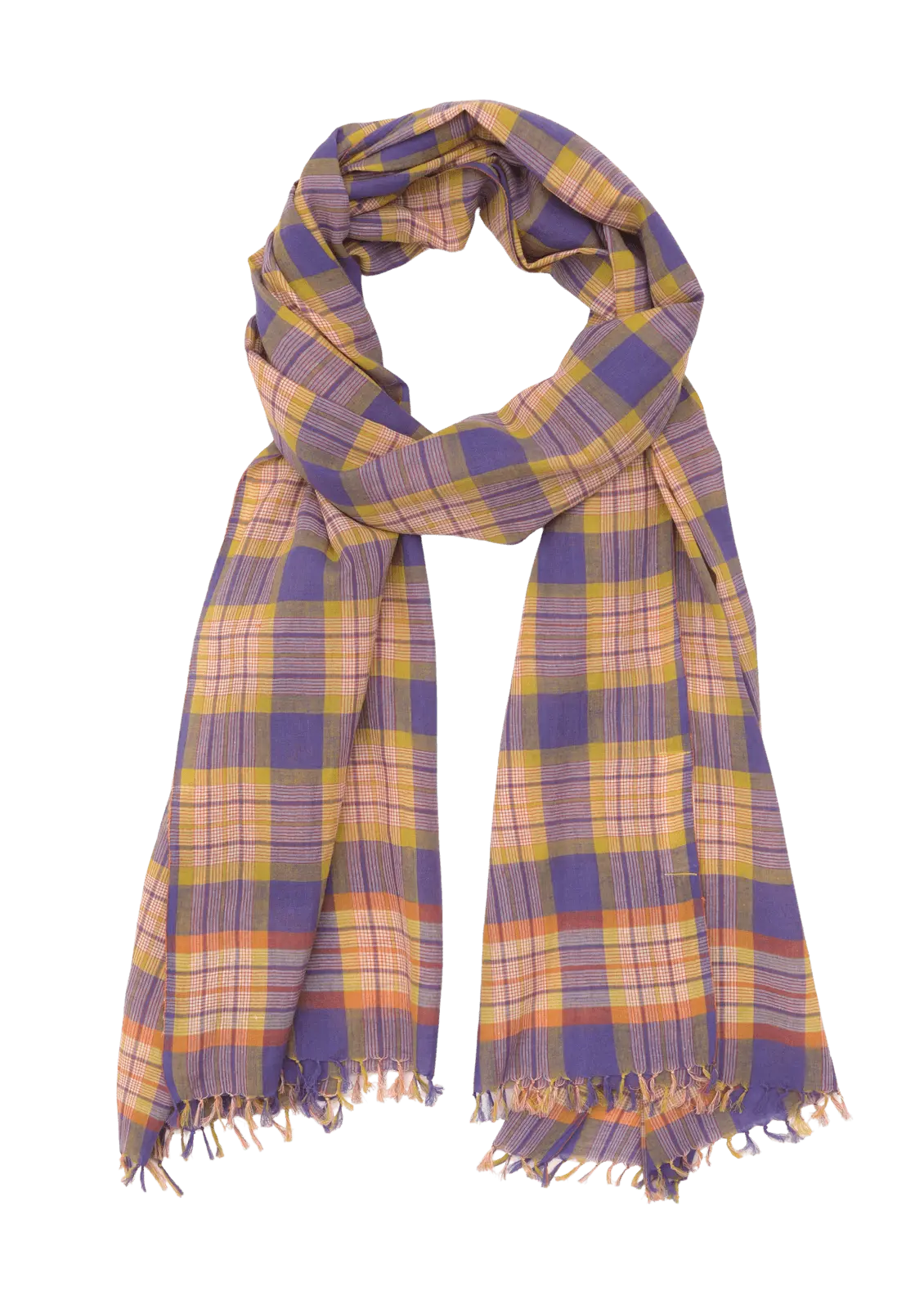 Purple and online yellow plaid scarf