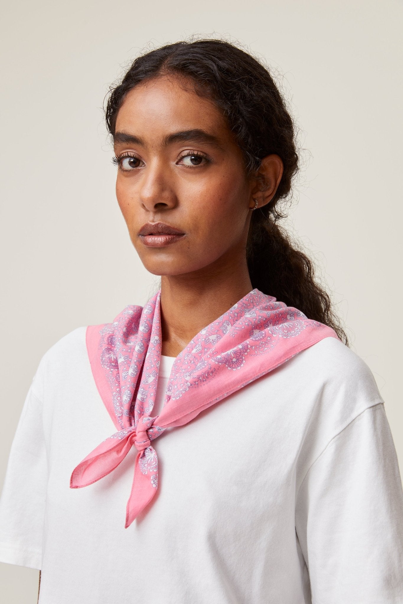 Cotton scarf N°675 Pop Pink | Women | Moismont
