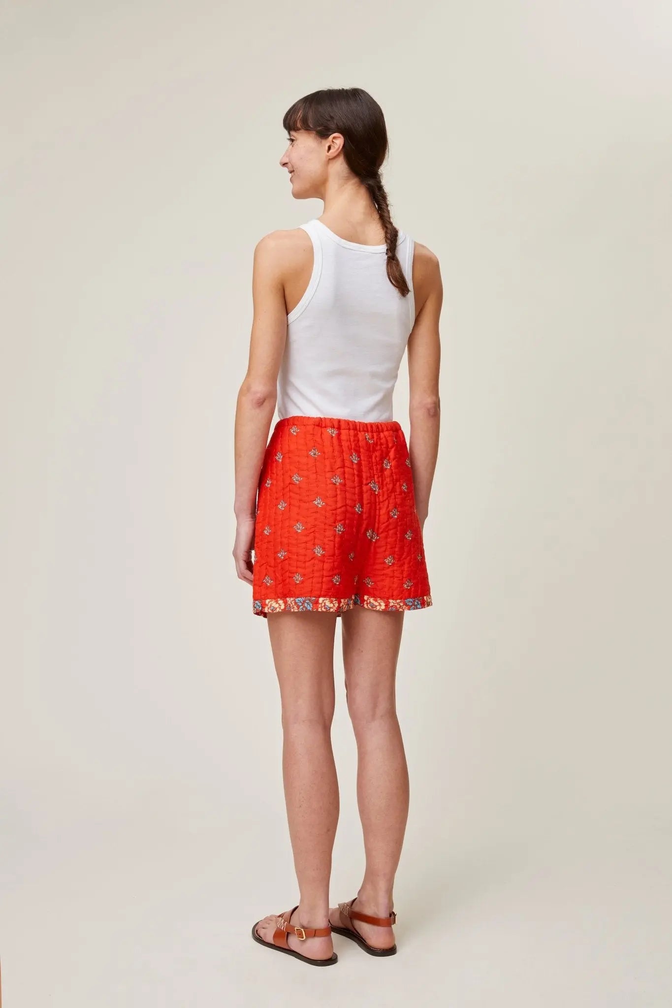 Short Femme Stunt M Soie Patchwork Multicolore - Taille M - Édition Retro